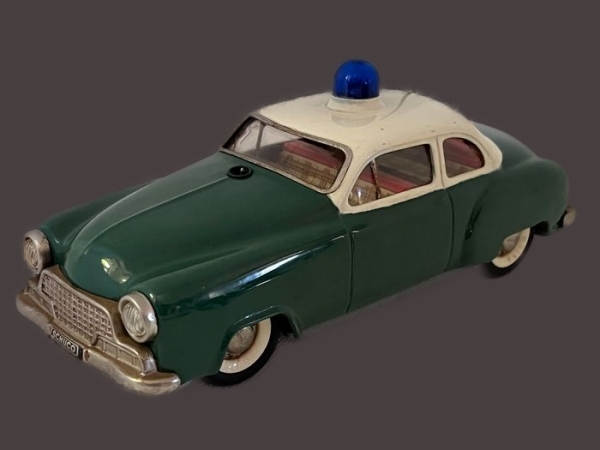 Schuco Electro-Alarm-Car 1960 Blechmodell mit Batterieantrieb in Originalkarton und Anleitung (2722)
